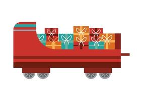 kersttrein met cadeaus vector