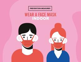 draag een gezichtsmasker regel vector