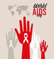 wereld aids dag linten vector