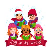 Caroling kinderen samenstelling vector