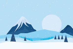 winterlandschap met sneeuw vector