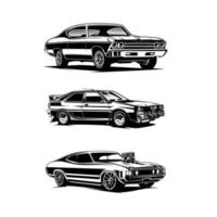 muscle car silhouet vector