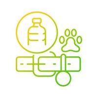 halsbanden gemaakt van kunststof gradiënt lineaire vector pictogram. milieuvriendelijke accessoire voor puppy. flessen recyclen. dunne lijn kleur symbool. moderne stijlpictogram. vector geïsoleerde overzichtstekening