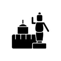 lumbini zwart glyph-pictogram. boeddhistisch bedevaartsoord. toeristische bestemming. siddhartha Gautama geboorteplaats. populaire site in nepal. silhouet symbool op witte ruimte. vector geïsoleerde illustratie