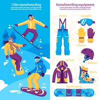 Snowboarden Verticale Banners vector