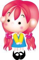 meisje cartoon vector clipart schattig kawaii