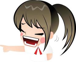 meisje lachen cartoon vector clipart schattig kawaii