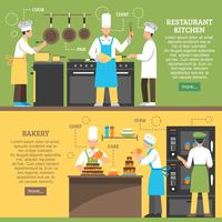 Professioneel koken horizontale banners vector