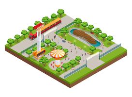 Pretpark isometrische concept vector