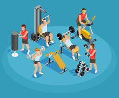 Gym Isometrische sjabloon vector