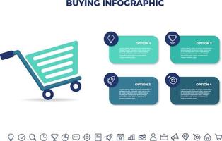 infographic ontwerpsjabloon kopen. zakelijke infographic sjabloon voor presentaties, banner, workflowlay-out, procesdiagram, stroomschema en hoe het werkt vector