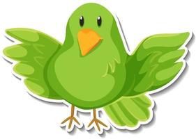 kleine groene vogel dieren cartoon sticker vector