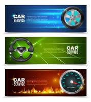 Car Service horizontale banners vector