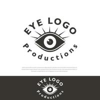 zwarte voering oog logo op witte achtergrond, sjabloon optica, symbool, oogpictogram vector