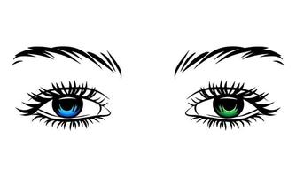 vrouwen ogen schets vector