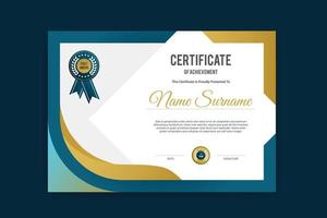 abstracte certificaatsjabloon kromme vorm elegante vector sjabloon