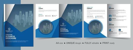 creatieve zakelijke moderne zakelijke tweevoudige brochure sjabloonontwerp. vector