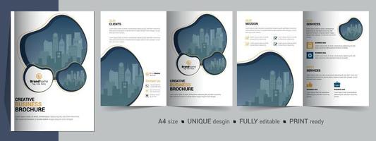 creatieve zakelijke moderne zakelijke tweevoudige brochure sjabloonontwerp. vector