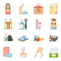 Skincare And Bodycare Flat Icons vector