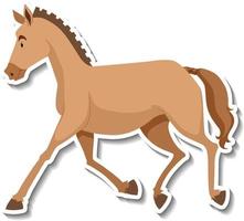 een paard dieren cartoon sticker vector