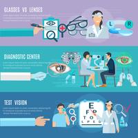 Oculaire Diagnostic Center Flat Banners Set vector