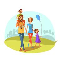 Familie Weekend Illustratie vector