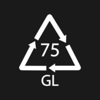 laag loodglas. glas recycling code 75 gl. zwarte vectorillustratie vector