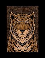 illustratie vintage tijger met gravure stijl vector