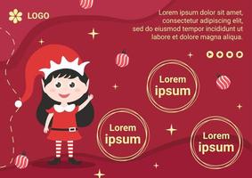 vrolijke kerstdag brochure sjabloon platte ontwerp illustratie bewerkbaar van vierkante achtergrond geschikt voor sociale media, kaart, groeten en web internet advertenties vector