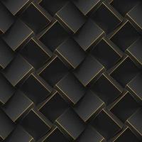 naadloos geometrisch patroon met realistische zwarte 3D-kubussen. vector sjabloon voor wallpapers, textiel, stof, poster, flyer, achtergronden of reclame. textuur met extrudeereffect. vectorillustratie.