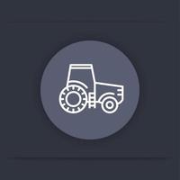 het pictogram van de tractorlijn, landbouwmotor, het vlakke pictogram van landbouwmachines, vectorillustratie vector