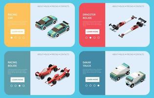 autorace horizontale banners vector