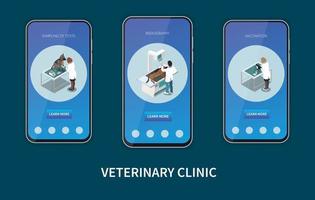 veterinaire mobiele schermen set vector