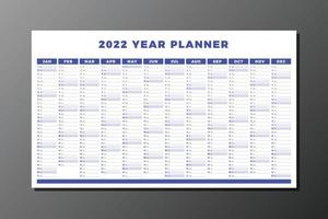 Sjabloon voor jaarplanner voor 2022 vector
