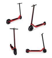 elektrische scooter realistische set vector