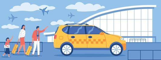 taxi vakantie luchthaven flat vector