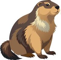 illustratie van een schattig groundhog in een natuurlijk houding vector