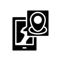 glyph-stijlpictogram voor wereldwijde locatie vector