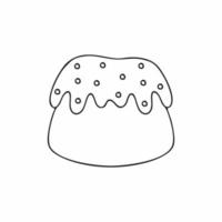 paascake getekend met een contour doodle lijn. vector