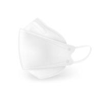 medisch masker kf94 zijaanzicht, nieuw ontwerp, 3D-ontwerp, uitstekende bescherming tegen virussen, stof en geuren. realistisch bestand. vector