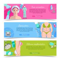 Plastische chirurgie banner set vector