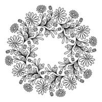 vectorkleuring in de vorm van een ronde bloemenmandala vector