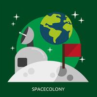 Spacecolony Conceptuele afbeelding ontwerp vector