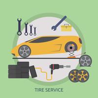 Tyre Service Conceptuele afbeelding ontwerp vector