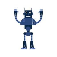 een creatieve illustratie van een retro robot in het groen. een grappig stripfiguur voor futuristisch themaontwerp. een element vector collectie.