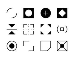 set van abstracte pictogrammen in verschillende vormen voor website en mobiele app-interface. veelgebruikt element voor ui ex-ontwerp en elk ander gebruik. vector