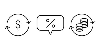 set van creatieve illustratie van bewerkbare pictogram met betrekking tot financiële dingen. geld transactie. element vectorslag geschikt voor ui ux-ontwerp van financiële of economische toepassingen. vector