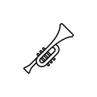 een symbool van een trompet. bewerkbare pictogrammen met betrekking tot muziekinstrumenten en zo. eenvoudig en minimalistisch vectorpictogram voor ui ux-website of mobiele applicatie van digitale muziek. vector