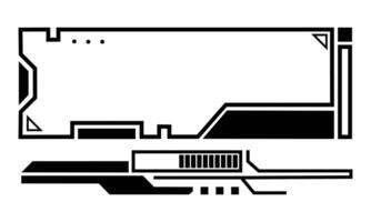 hud gaming illustratie voor panel game design. futuristische of cyber frame illustratie voor game-interface. kopieer ruimteillustratie in technologisch wetenschappelijk thema. vector