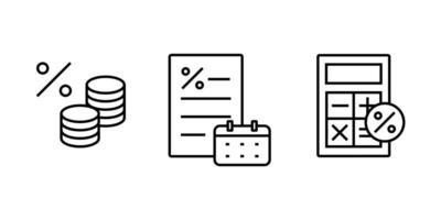 set van creatieve illustratie van bewerkbare pictogram met betrekking tot financiële dingen. geld berekenen. element vectorslag geschikt voor ui ux-ontwerp van financiële of economische toepassingen. vector